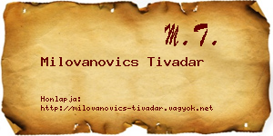Milovanovics Tivadar névjegykártya