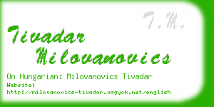 tivadar milovanovics business card